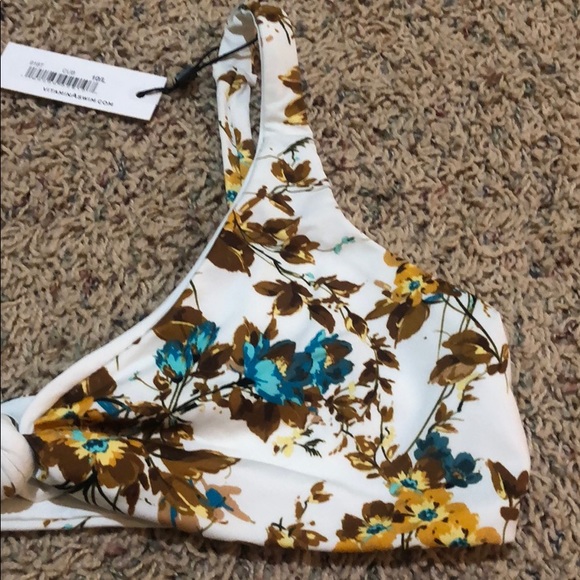 Vitamin A Lou front Tie Cuba libre bikini top - Picture 7 of 9